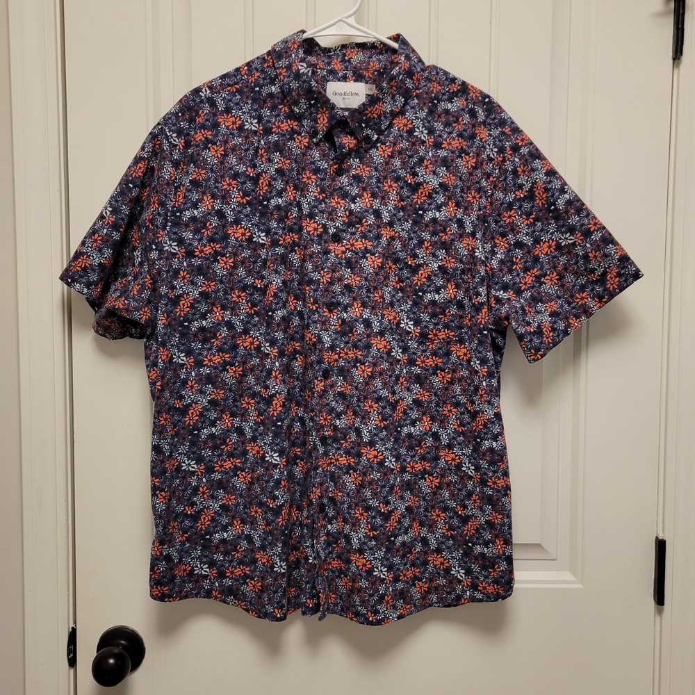Goodfellow & Co Floral Button Front Men's Shirt XXL Cotton Stretch